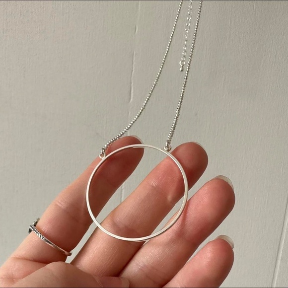 Silver Circle Necklace - Picture 5 of 8